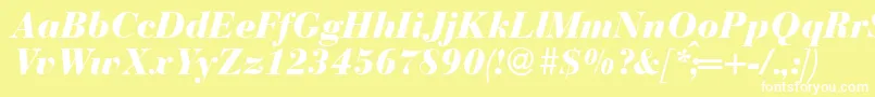 BodonirecutheavyRegularitalic Font – White Fonts on Yellow Background