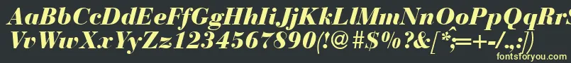 Шрифт BodonirecutheavyRegularitalic – жёлтые шрифты на чёрном фоне