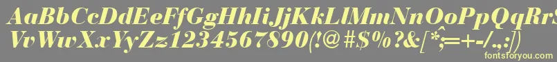 BodonirecutheavyRegularitalic Font – Yellow Fonts on Gray Background