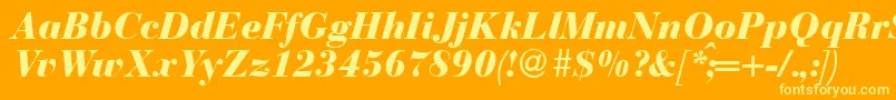 BodonirecutheavyRegularitalic Font – Yellow Fonts on Orange Background