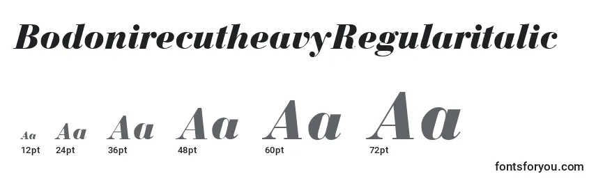 Размеры шрифта BodonirecutheavyRegularitalic