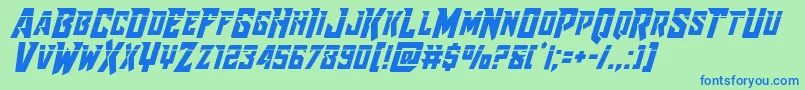 Raidercrusaderlaser Font – Blue Fonts on Green Background