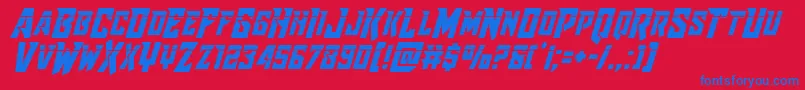 Raidercrusaderlaser Font – Blue Fonts on Red Background