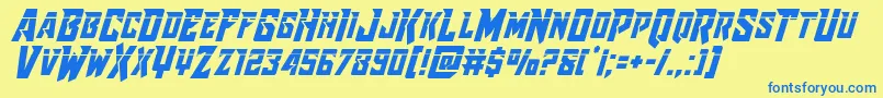 Raidercrusaderlaser Font – Blue Fonts on Yellow Background