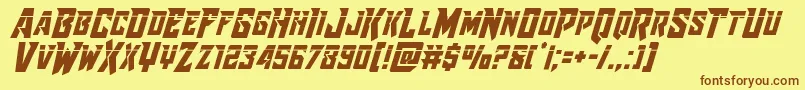 Raidercrusaderlaser Font – Brown Fonts on Yellow Background