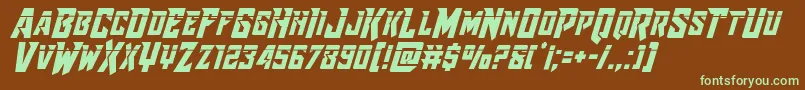 Шрифт Raidercrusaderlaser – зелёные шрифты на коричневом фоне