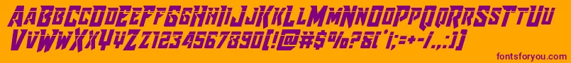 Raidercrusaderlaser Font – Purple Fonts on Orange Background
