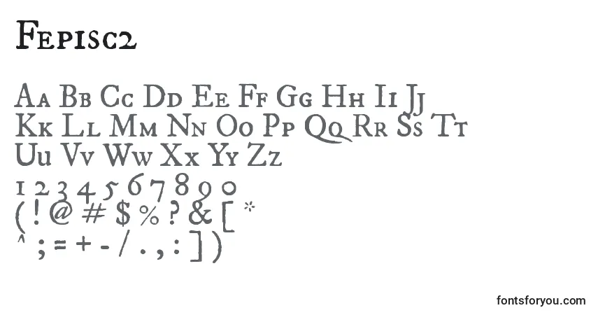 Schriftart Fepisc2 – Alphabet, Zahlen, spezielle Symbole