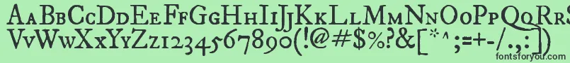 フォントFepisc2 – 緑の背景に黒い文字