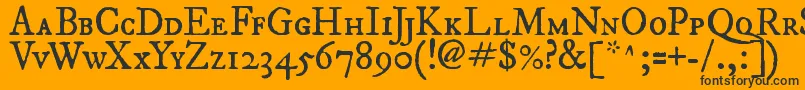 フォントFepisc2 – 黒い文字のオレンジの背景