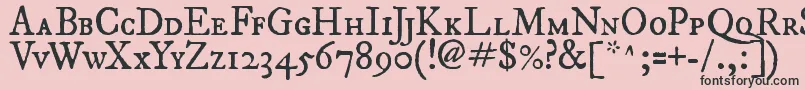 Fepisc2-fontti – mustat fontit vaaleanpunaisella taustalla