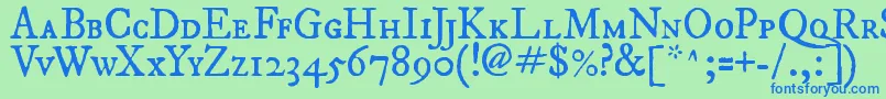 Fepisc2 Font – Blue Fonts on Green Background