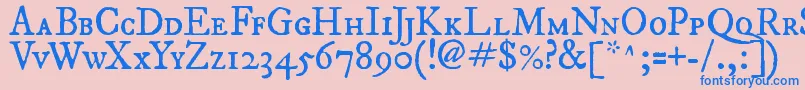 Fepisc2-fontti – siniset fontit vaaleanpunaisella taustalla