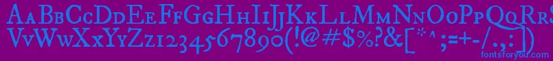 Fepisc2-fontti – siniset fontit violetilla taustalla