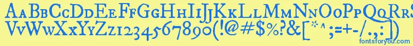 Fepisc2 Font – Blue Fonts on Yellow Background