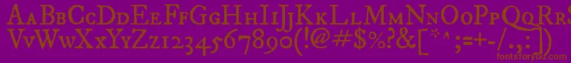 Fepisc2-Schriftart – Braune Schriften auf violettem Hintergrund