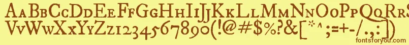 Шрифт Fepisc2 – коричневые шрифты на жёлтом фоне