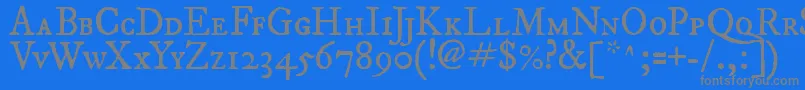 Fepisc2-fontti – harmaat kirjasimet sinisellä taustalla