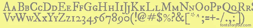 Fepisc2-Schriftart – Graue Schriften auf gelbem Hintergrund
