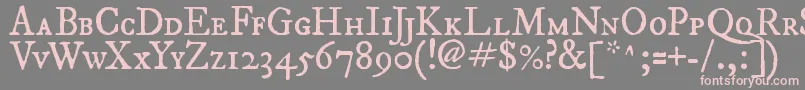Fepisc2-fontti – vaaleanpunaiset fontit harmaalla taustalla
