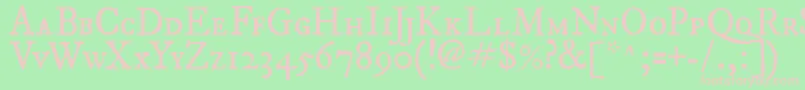 Fepisc2-fontti – vaaleanpunaiset fontit vihreällä taustalla