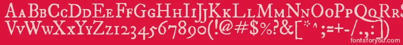 Fepisc2-fontti – vaaleanpunaiset fontit punaisella taustalla
