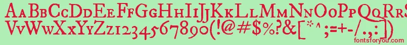 Шрифт Fepisc2 – красные шрифты на зелёном фоне