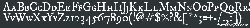 Fepisc2-fontti – valkoiset fontit mustalla taustalla