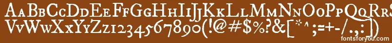 フォントFepisc2 – 茶色の背景に白い文字