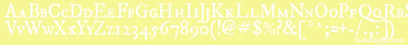 Шрифт Fepisc2 – белые шрифты на жёлтом фоне