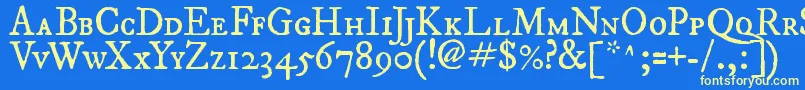 フォントFepisc2 – 黄色の文字、青い背景