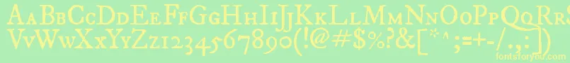 Fepisc2-fontti – keltaiset fontit vihreällä taustalla