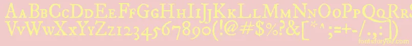 Fepisc2-fontti – keltaiset fontit vaaleanpunaisella taustalla