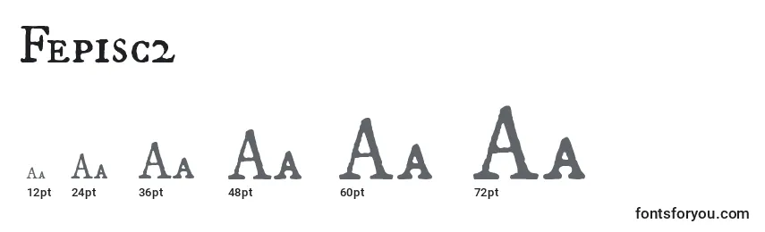 Размеры шрифта Fepisc2