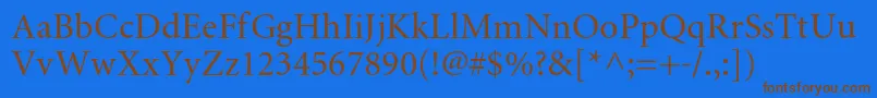 Miniaturec Font – Brown Fonts on Blue Background