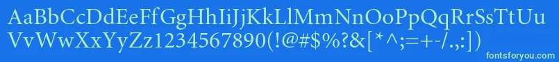 Miniaturec Font – Green Fonts on Blue Background