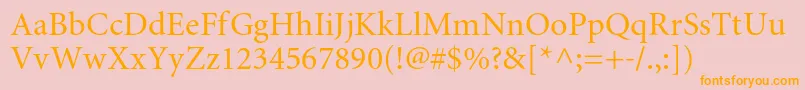 Miniaturec Font – Orange Fonts on Pink Background