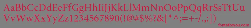 Miniaturec Font – Red Fonts on Gray Background