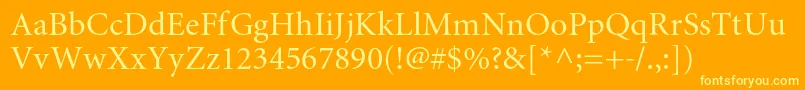 Miniaturec Font – Yellow Fonts on Orange Background