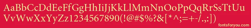 Miniaturec Font – Yellow Fonts on Red Background