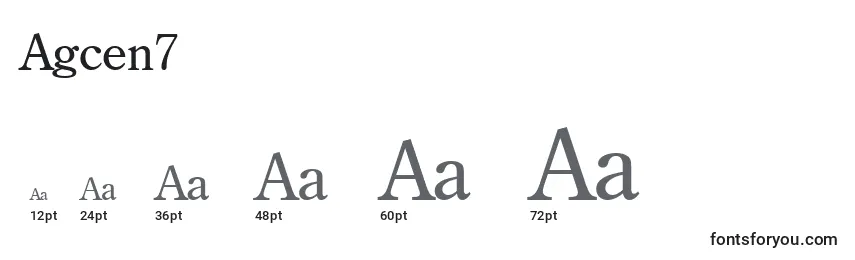 Размеры шрифта Agcen7