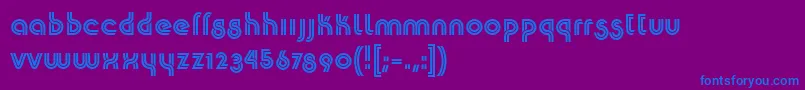 フォントK22Plural – 紫色の背景に青い文字