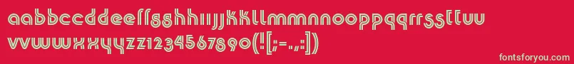 フォントK22Plural – 赤い背景に緑の文字