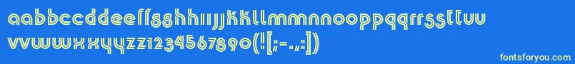 フォントK22Plural – 黄色の文字、青い背景