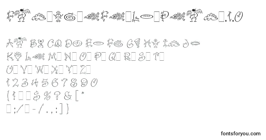 Czcionka FaithfulFlyLetPlain.1.0 – alfabet, cyfry, specjalne znaki