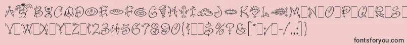 Fonte FaithfulFlyLetPlain.1.0 – fontes pretas em um fundo rosa
