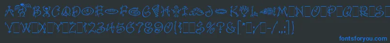 Шрифт FaithfulFlyLetPlain.1.0 – синие шрифты на чёрном фоне