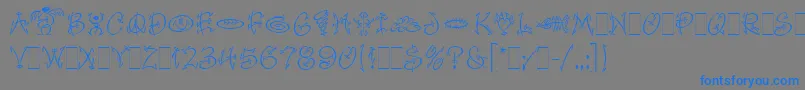 FaithfulFlyLetPlain.1.0 Font – Blue Fonts on Gray Background