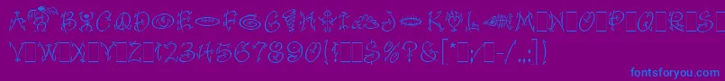 Шрифт FaithfulFlyLetPlain.1.0 – синие шрифты на фиолетовом фоне