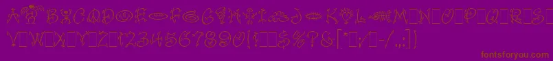 FaithfulFlyLetPlain.1.0-Schriftart – Braune Schriften auf violettem Hintergrund